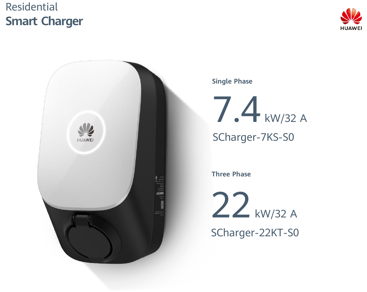 Cargador Huawei Smart Charger con opciones de 7.4 kW y 22 kW